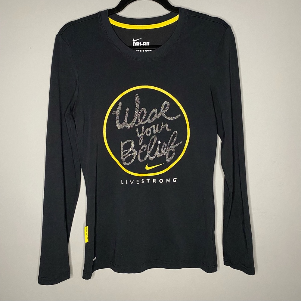 [S] Nike Livestrong Dri-Fit Cotton Tee | Black/Yellow